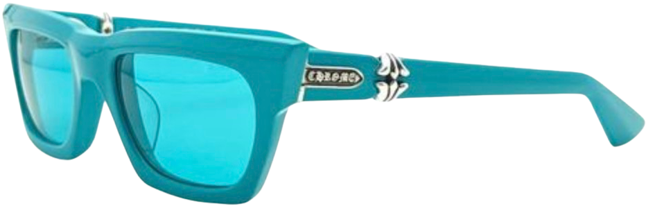 CHROME HEARTS 'CLITERALLY' TEAL SUNGLASSES