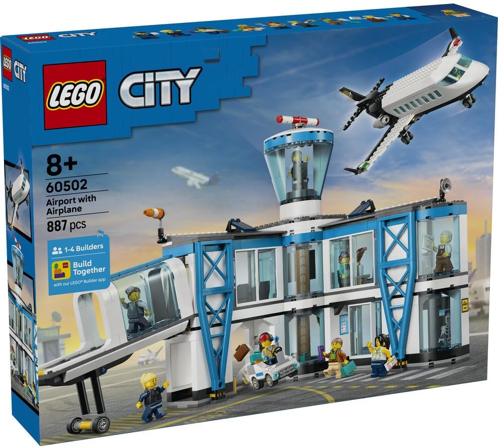 Lego 60502 City Airport Terminal and Airplane Toy, Birthday Gift, Blocks, Boys, Girls, Kids, 8, 9, 10, Elementary School, Vehicle, Airplane, Airship, Interior, Fashionable