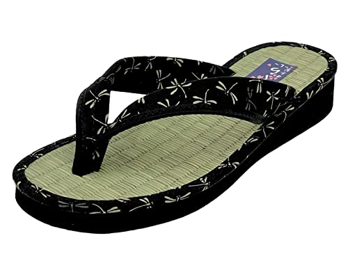 Daimyo Shokai Women's Thong Tatami Folding Sandals Japanese Pattern, Made in Japan