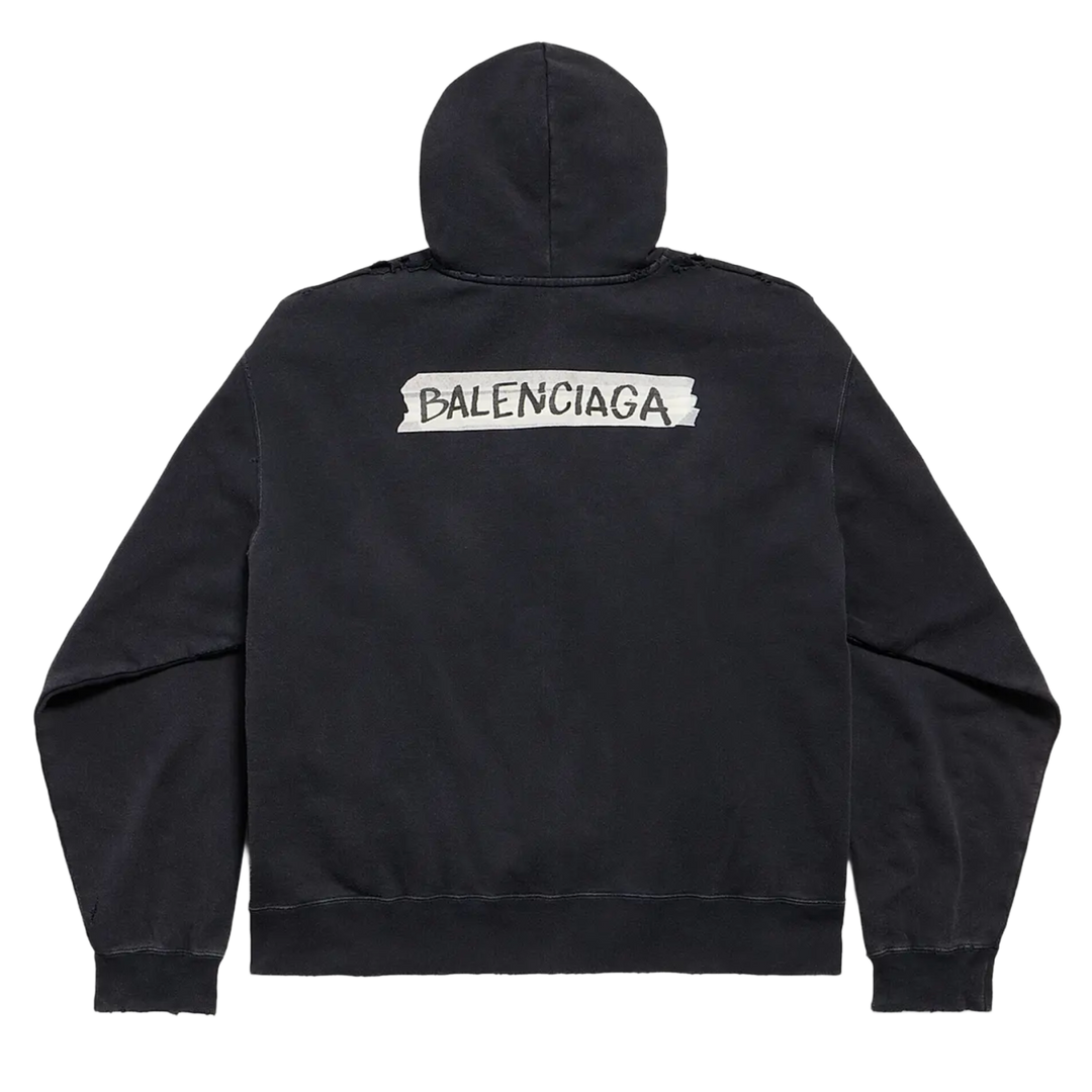 BALENCIAGA 'MASKING TAPE' ZIP-UP HOODIE