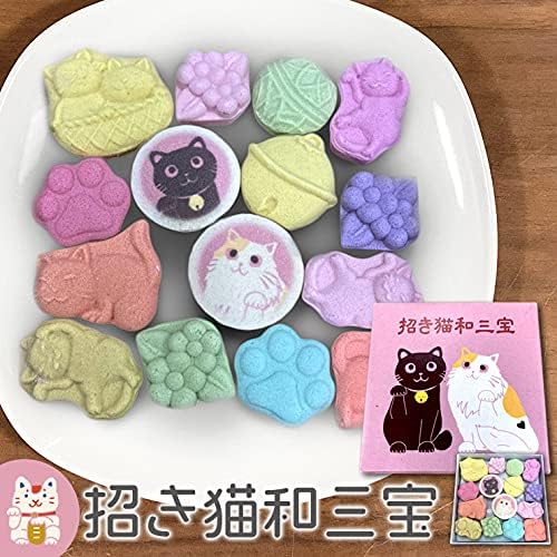 Maneki Neko Wasanpo, Wasanbon Sugar, Dried Sweets, Dried Sweets, Japanese Sweets, Cats, Black Cats, Kuroneko, Maneki Neko, Petite Gift