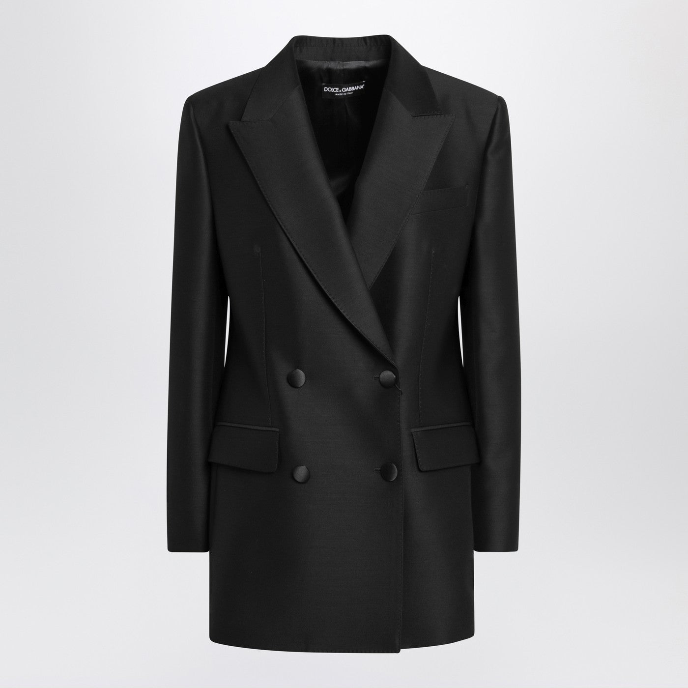Dolce  Gabbana Dolce&Gabbana Black Double Breasted Wool Jacket - Image 2