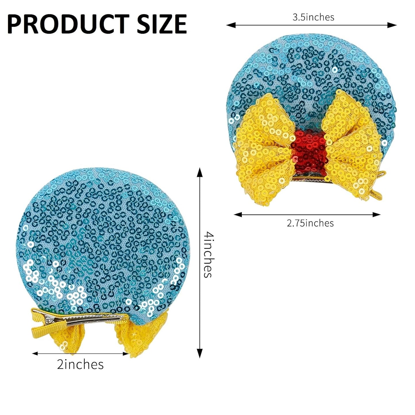 Clips de Lazos para el Cabello con Orejas de Ratón, Paquete de Orejas de Ratón con Brillantina, Bonitos Lazos para el Cabello, Accesorios para el Cabello para Mujeres, Disfraz, Favor de Fiesta de