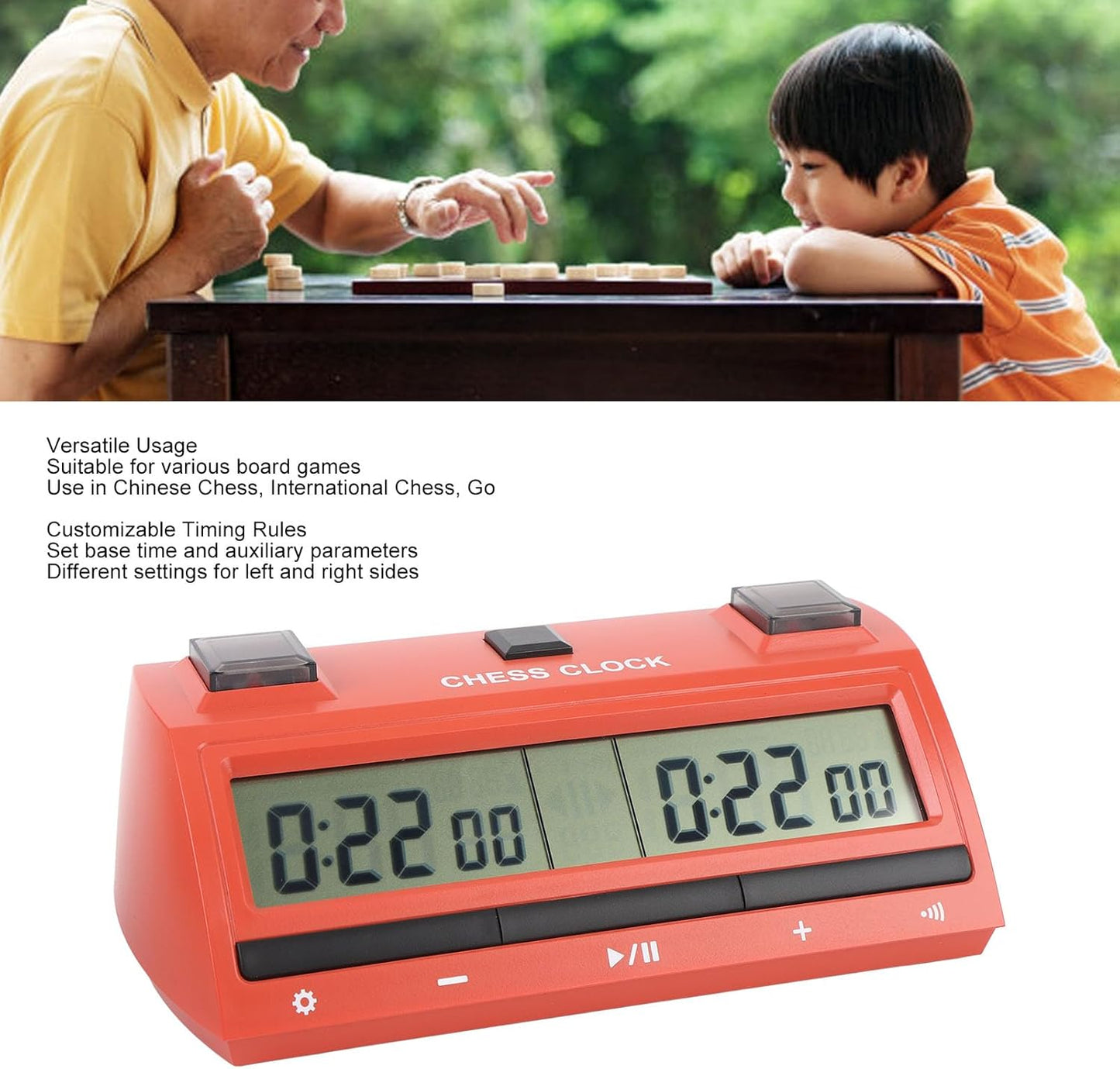 Professional Digital Chess Clock Timer Portable Tournament Large Screen Game Timer Board for Game