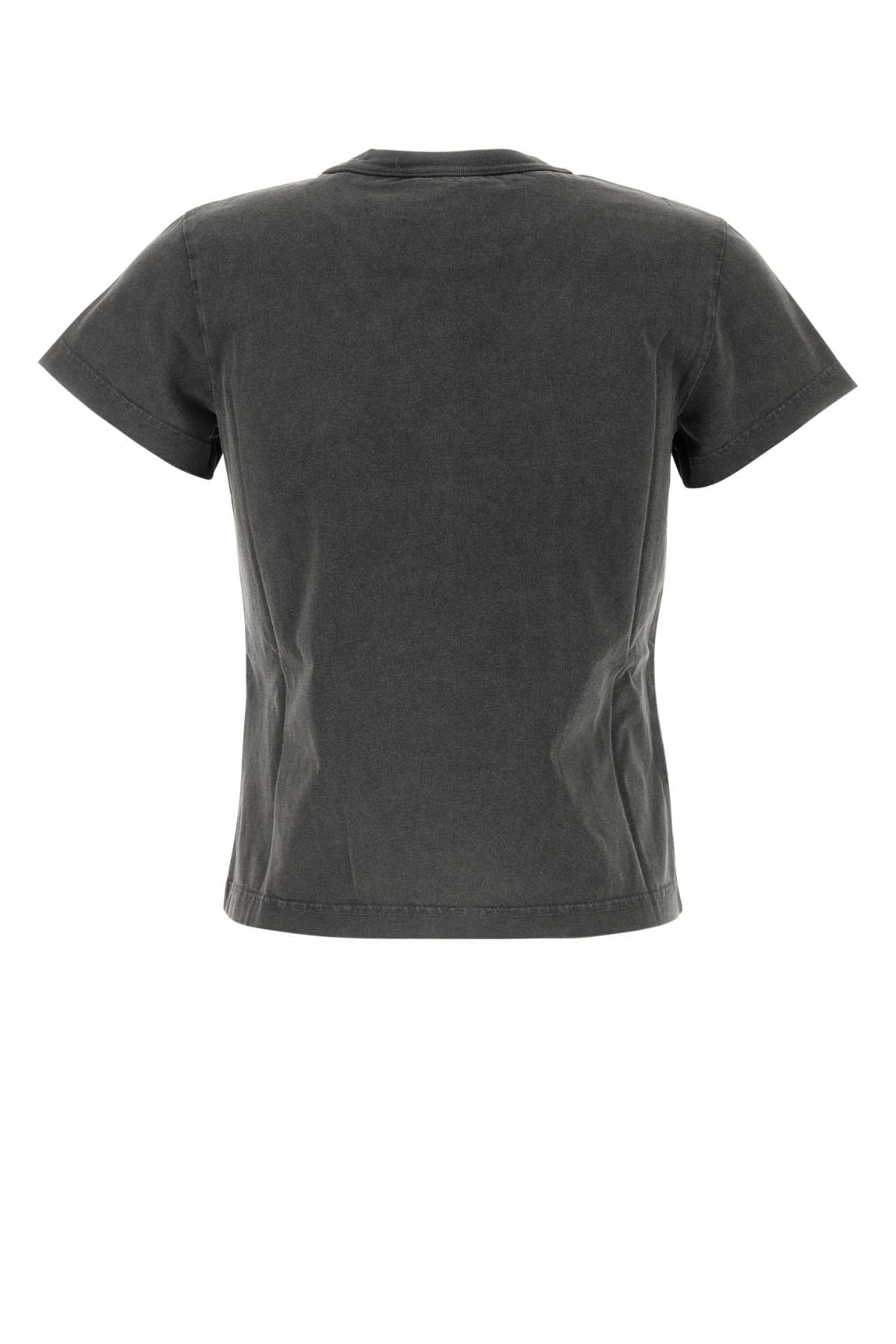 T By Alexander Wang Tによるアレクサンダー・ワンダークグレーコットンTシャツ - Image 2