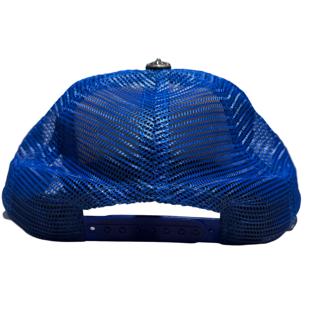 CHROME HEARTS 'FUCK' HOLLYWOOD BLUE TRUCKER HAT