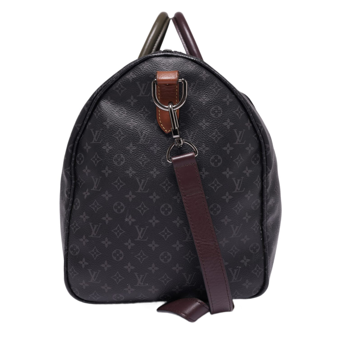 LOUIS VUITTON 'BLACK AND OLIVE' MONOGRAM 55 DUFFLE BAG