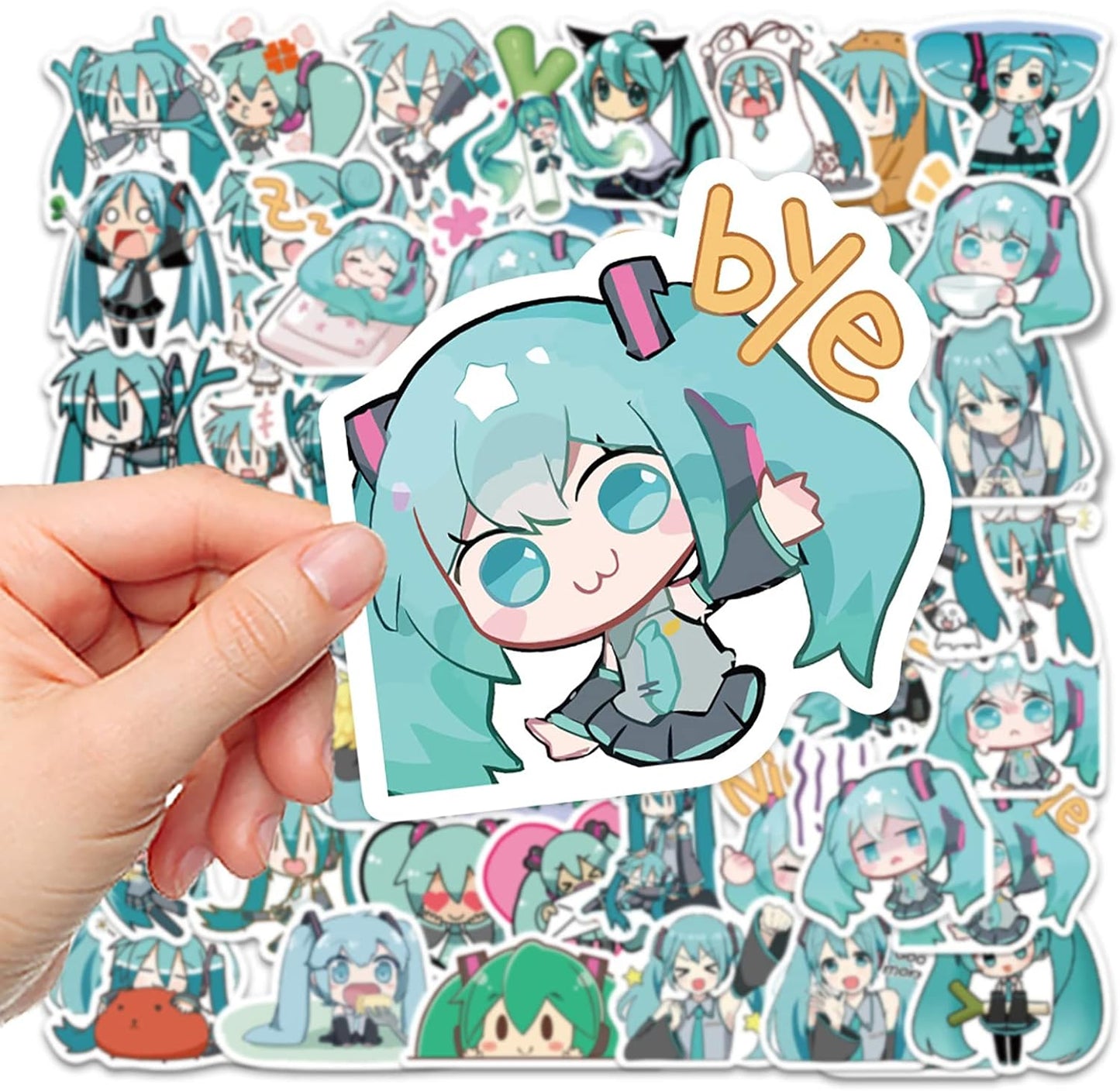 65 pieces for Hatsune Miku Stickers Set, Cute Anime for Hatsune Miku Stickers, Moe Goods, Notebook, Popular, Anime Stickers, Stylish, Waterproof, Graffiti Stickers, Popular, DIY Stickers, Bicycle,