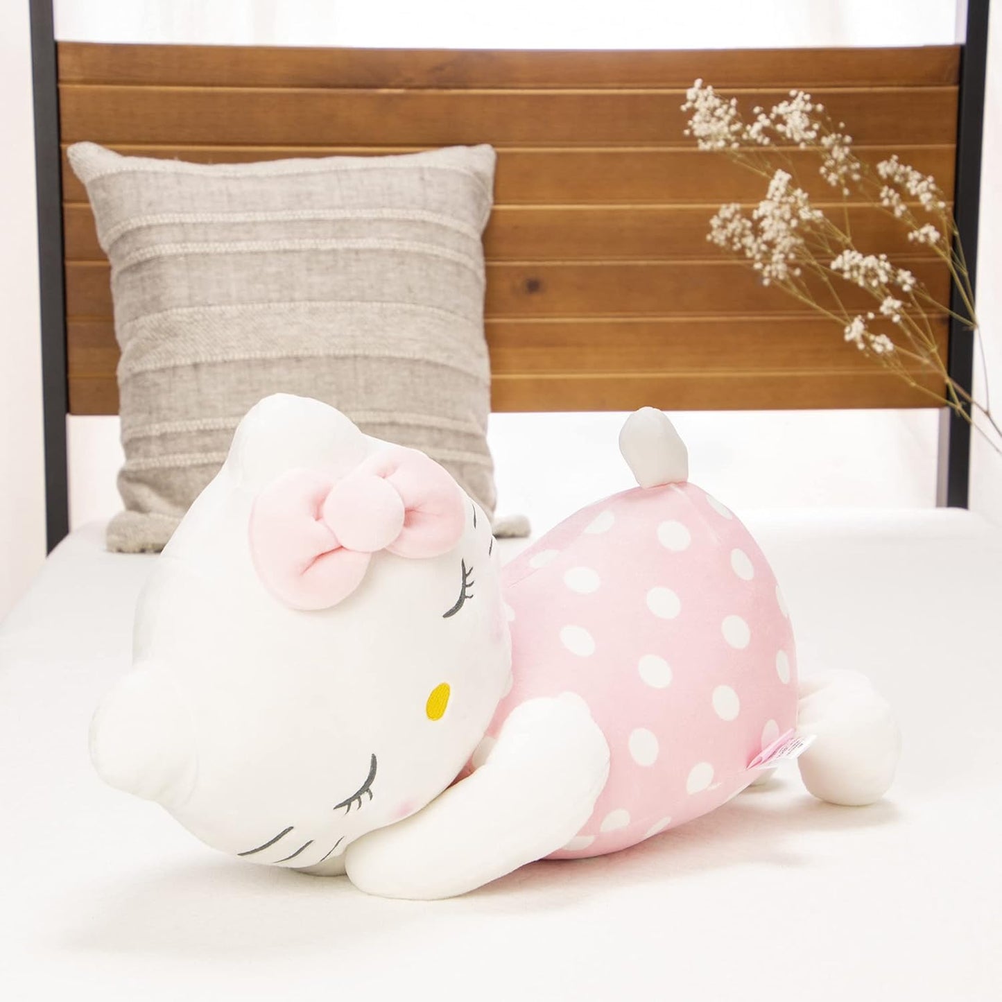 MORIPiLO Sanrio Hello Kitty Body Pillow, Soft Material, Marshmallow Texture, Plush Pillow, Large Cushion, Cute, Large Size, Easy Sleeping Pillow, Approx. 17.7 inches (45 cm) (Hello Kitty Pink)