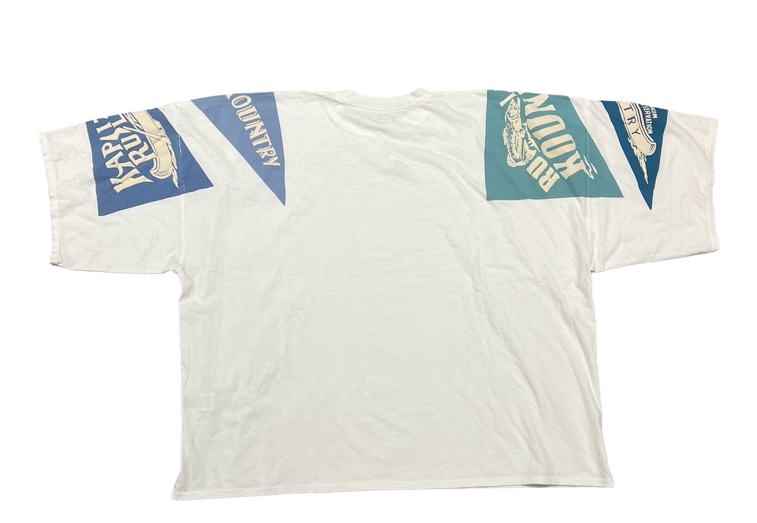 KAPITAL 'KOCHI & ZEPHYROS' BLUE FLAGS OVERSIZED JERSEY TEE