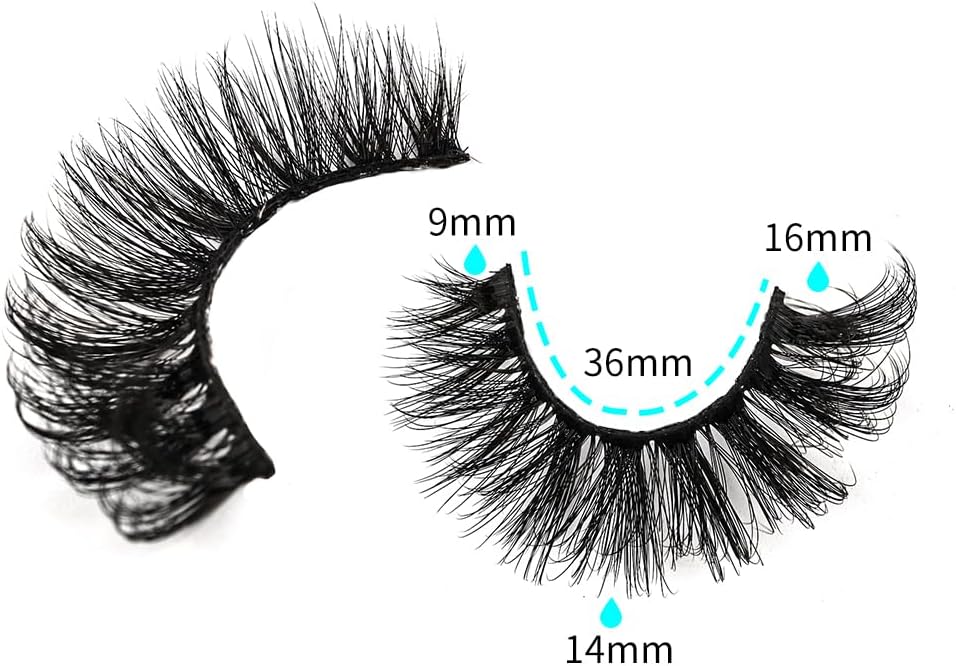 D Curl 10 Pairs False Eyelashes Fake Mink Eyelashes Ultra Thick Soft Handmade Stage Daily Makeup Long Eyelashes (6D-01)