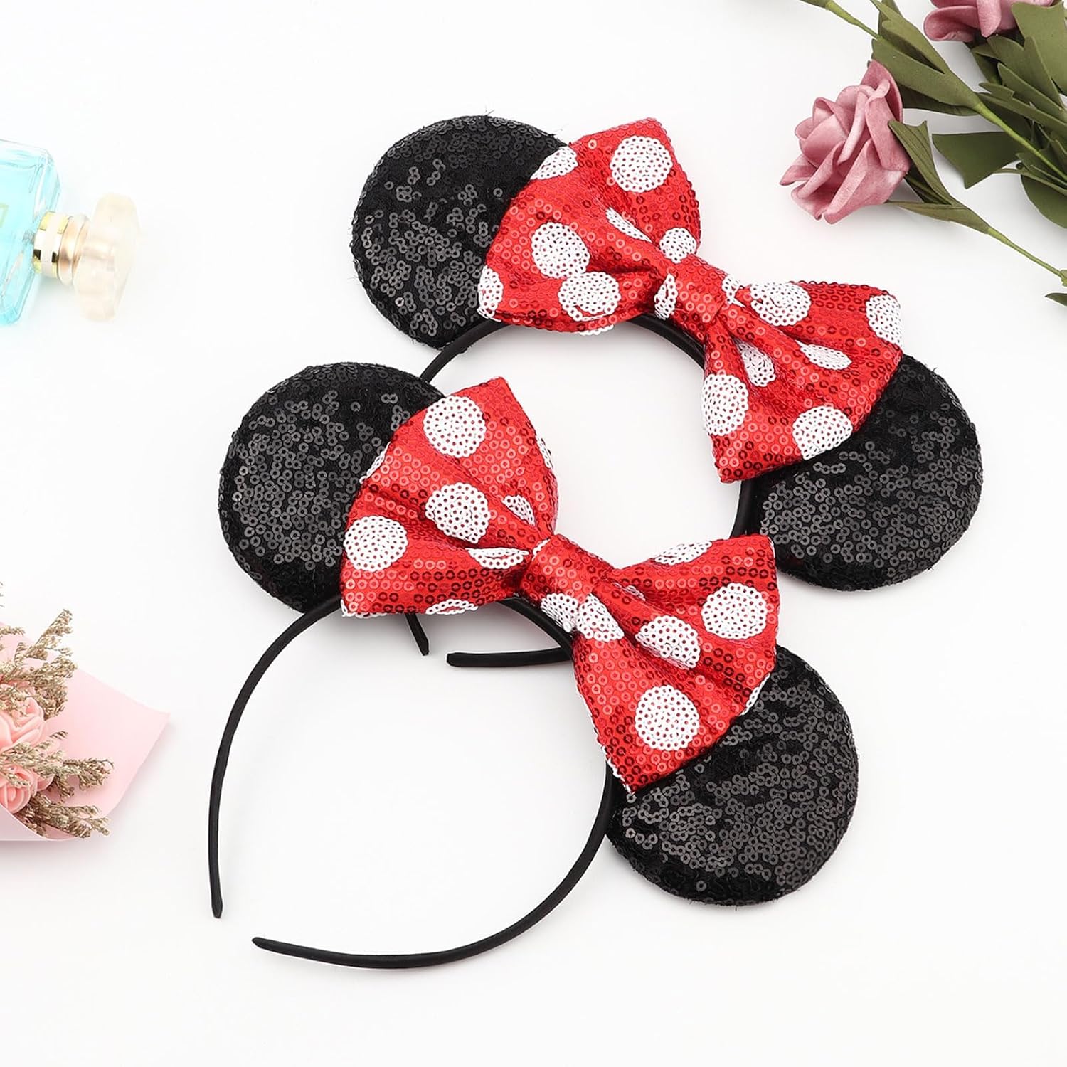 DRESHOW Mouse Ears Bow Sequins Party Decoration Cosplay Costume for Girls and Women