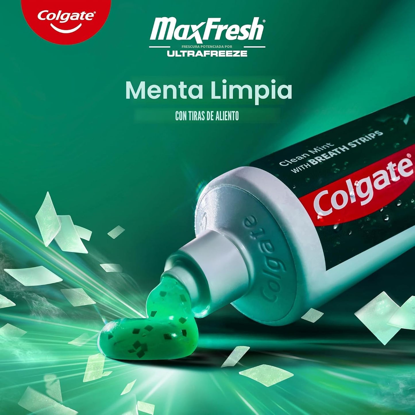 Colgate MaxFresh Clean - Paquete de pasta de dientes de menta fresca, con flúor y cientos de mini tiras de aliento, deja la boca con una sensación refrescante durante horas, paquete de 4, 6.3 onzas