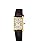 Seiko Selection Nano Universe Collaboration Wristwatch, Women's, Vintage Style, Case: Yellow Gold, Dial: Light Gold, Band: Brown, 1 piece, Square Quartz (Battery)