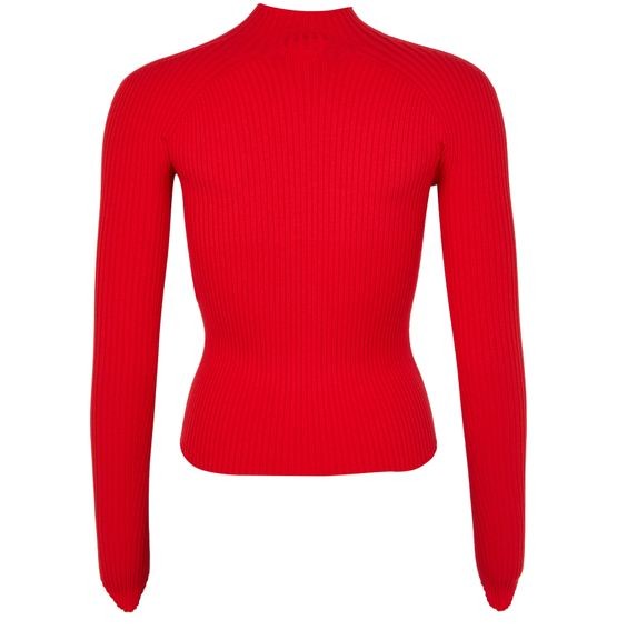 COURREGES Circle rib knit mockncek sweater - Image 2