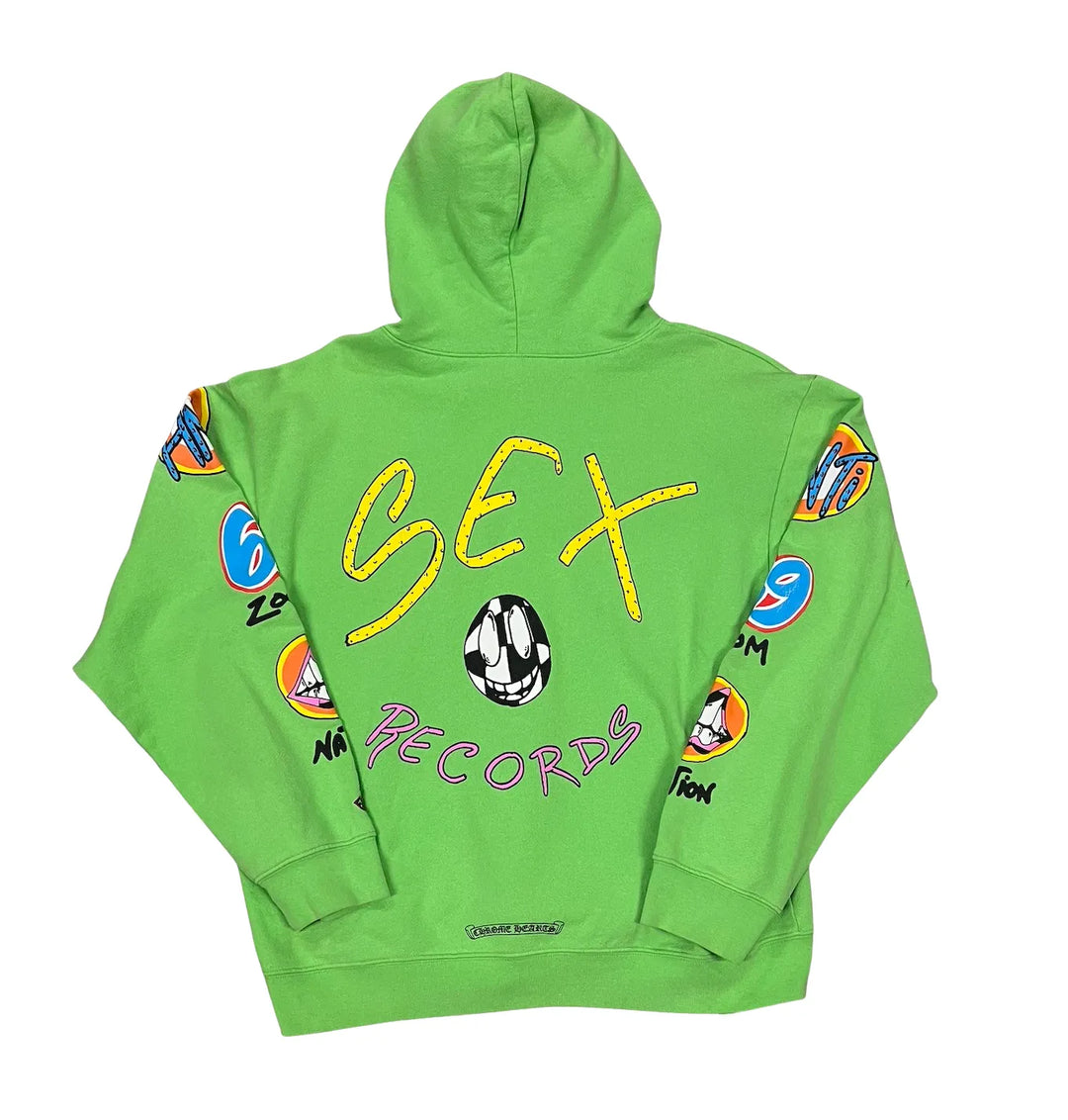 CHROME HEARTS MATTY BOY 'GREEN' SEX RECORDS HOODIE
