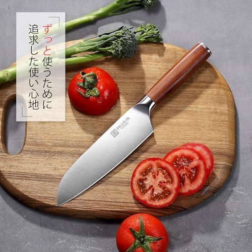 三徳包丁 175mm 天然木ハンドル +【2026 新登場】 ウォールナット製 包丁研ぎ器