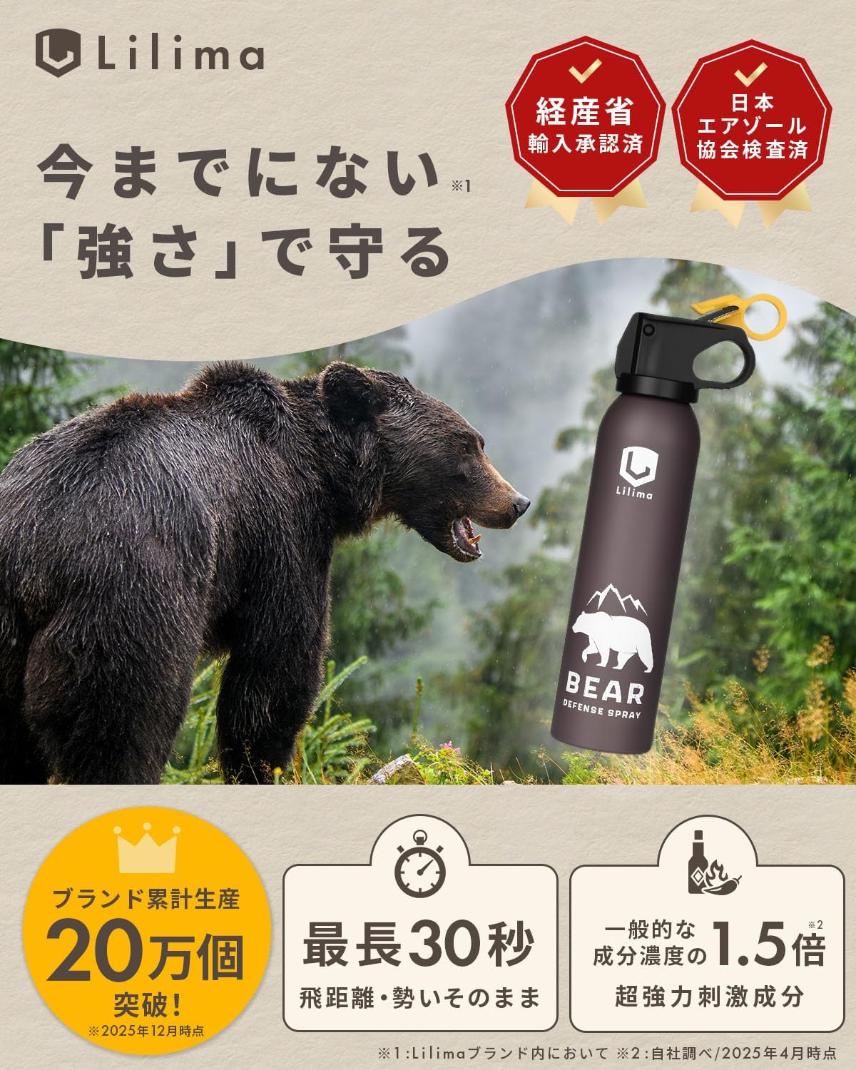 Repellent Spray, Super Strong, Bear Repellent Spray, Large Capacity, 30 Seconds Continuous Spraying, Bear Compatible