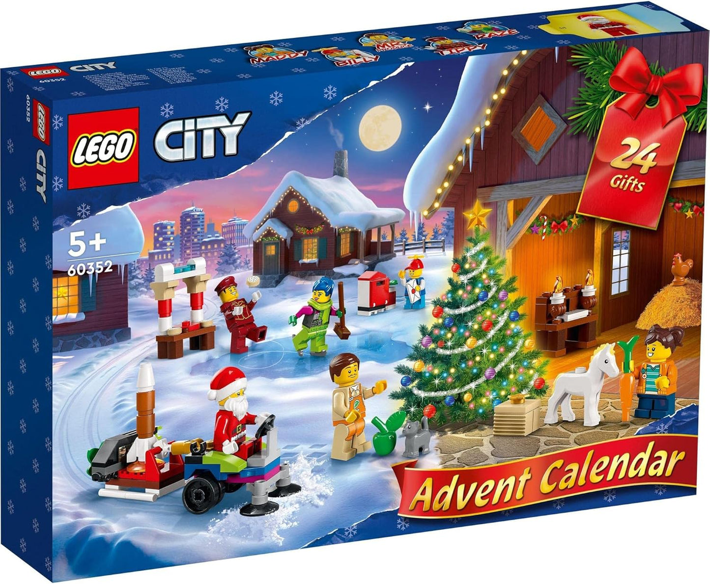 LEGO City Advent Calendar 60352 Toy Blocks, Present, Holiday, Anniversary, Boys, Girls, 5 Years Old