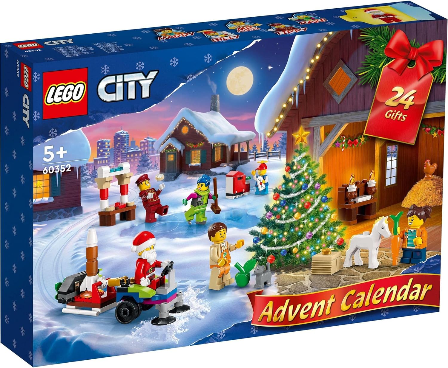 LEGO City Advent Calendar 60352 Toy Blocks, Present, Holiday, Anniversary, Boys, Girls, 5 Years Old