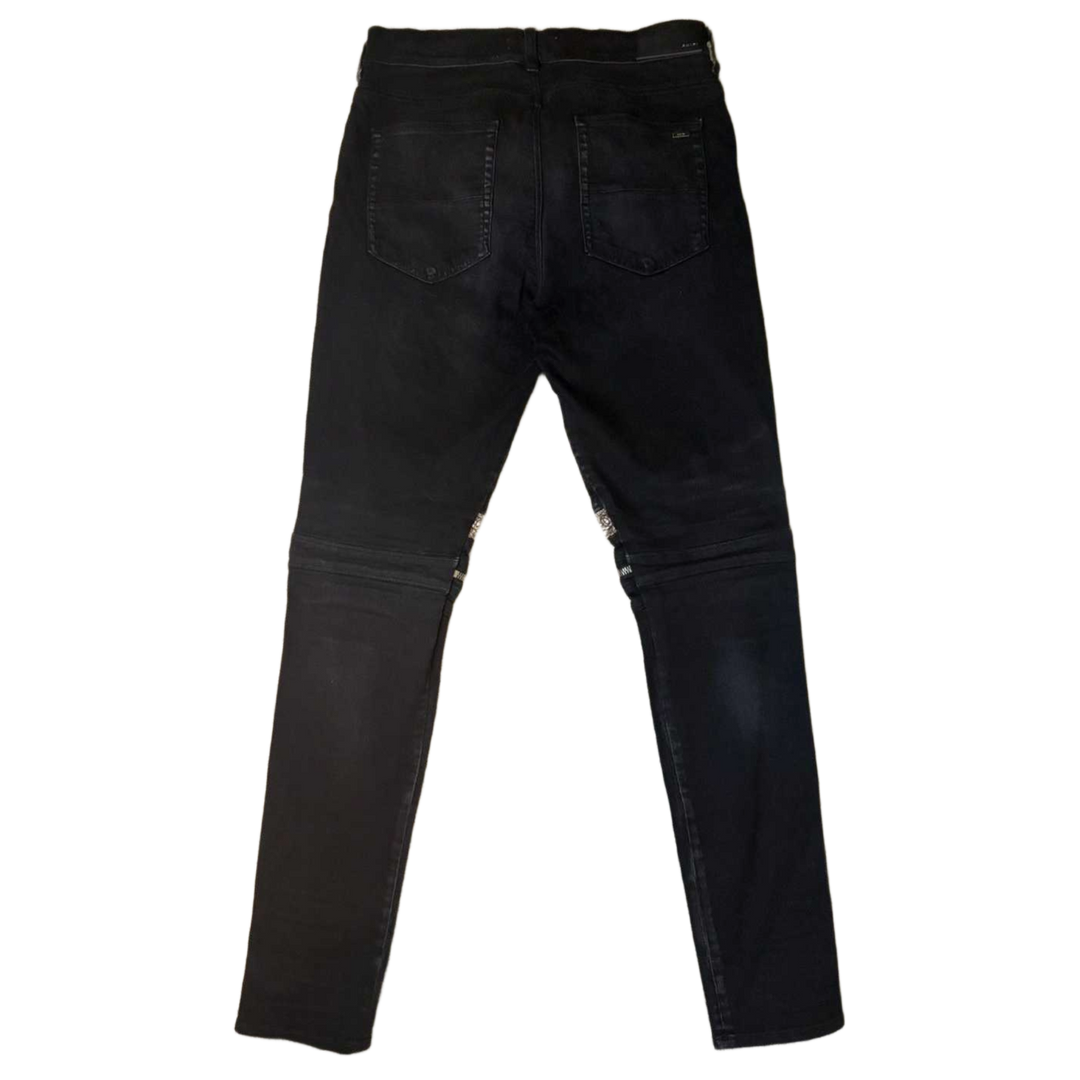 AMIRI 'BLACK/BROWN' BANDANA MOTO JEANS