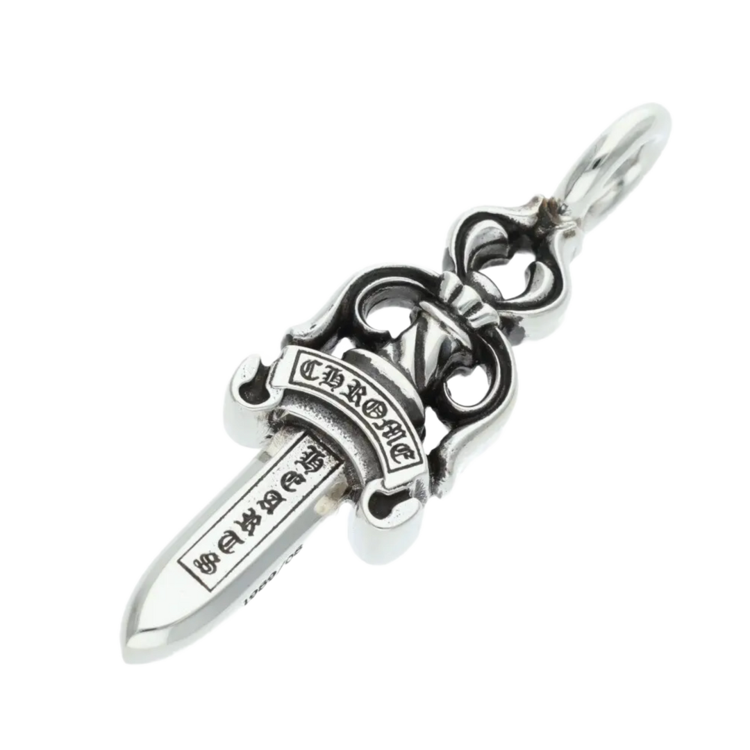 CHROME HEARTS 'DOUBLE DAGGER' SILVER PENDANT
