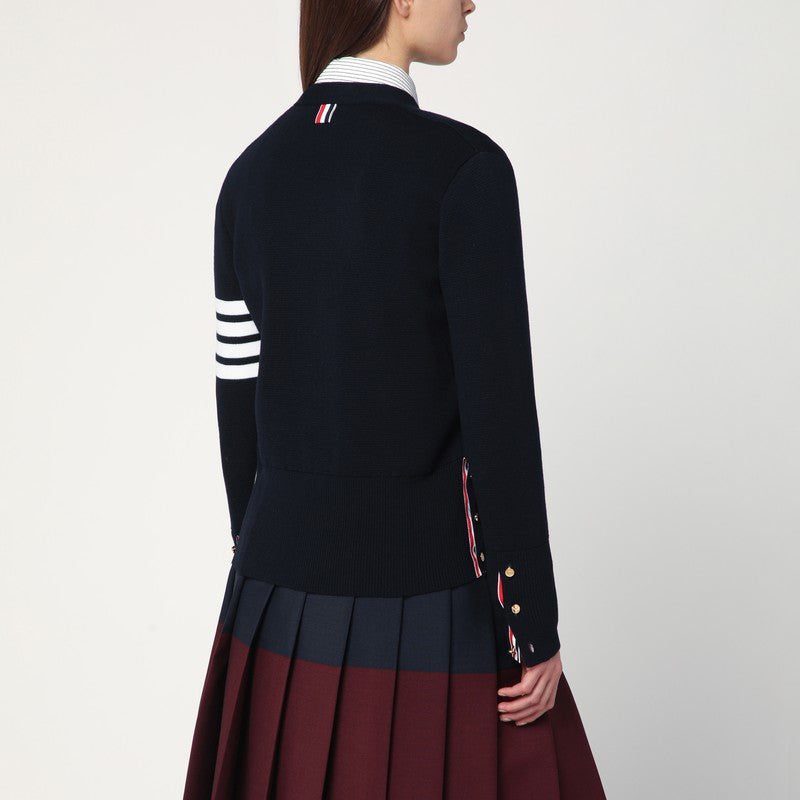 Thom トムブラウンネイビーブルーウールカーディガン - Image 2