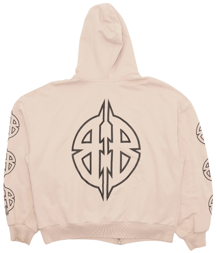 BALENCIAGA METAL BB STENCIL ZIP UP HOODIE