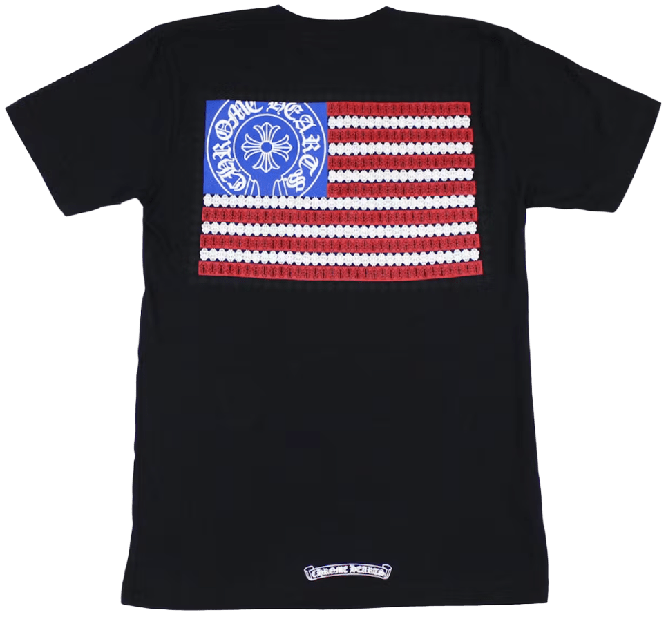 CHROME HEARTS 'AMERICAN FLAG' DAGGER BLACK TEE