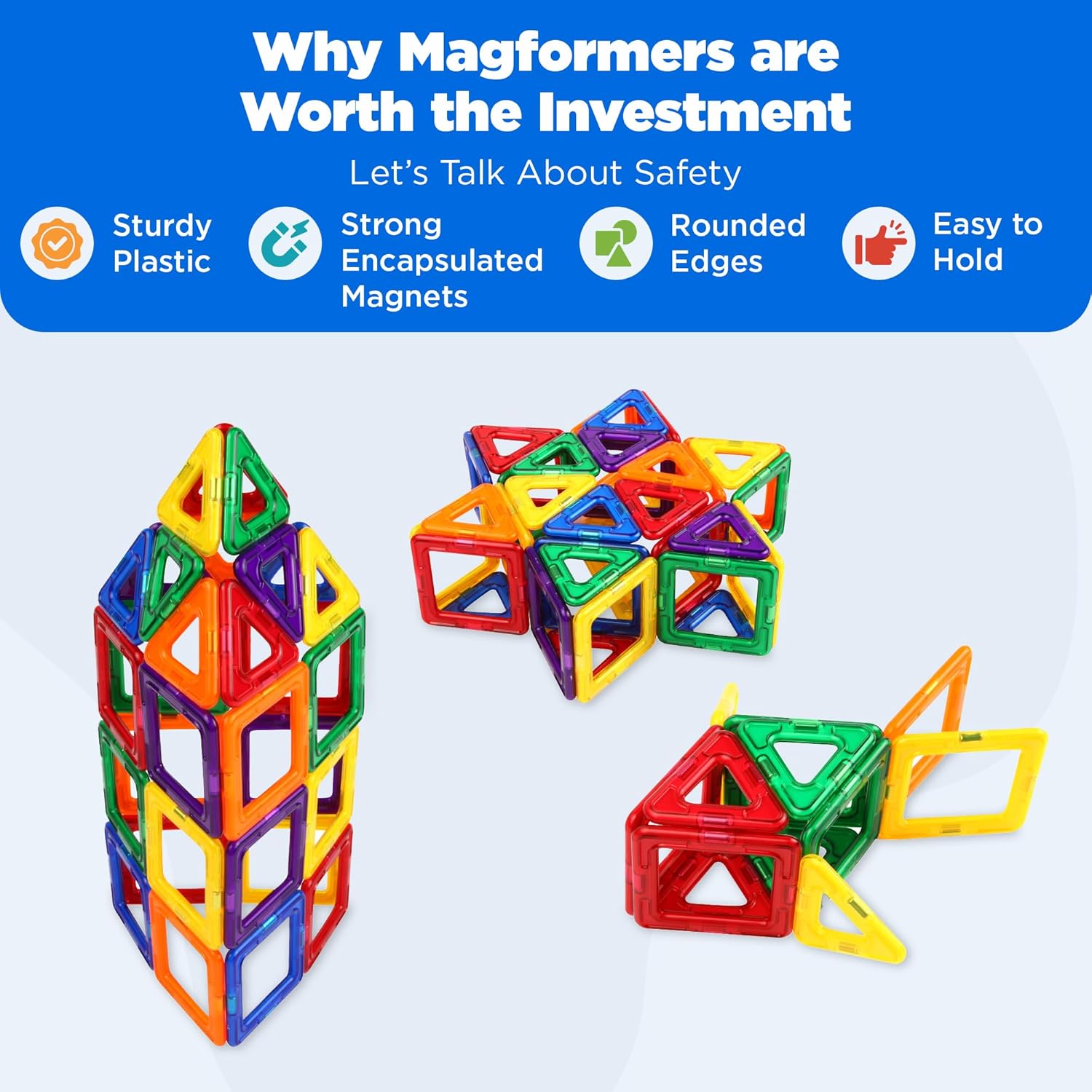MAGFORMERS 62 Piece Designer Set, Magnetic Blocks, Educational Toy for Creativity
