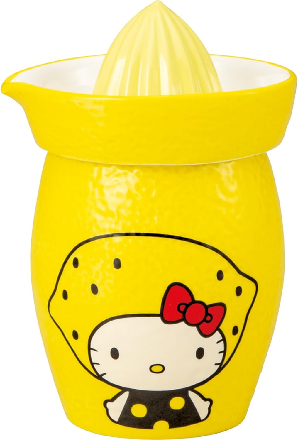 Sanrio SAN4554 Fairy Tale Hello Kitty, Lemon Kitty with Lid, Fruit Squeezer, Tumbler, Cup, Approx. 13.8 fl oz (380 ml), Approx. 3.5 x 3.9 inches (9 x 10 cm), Characters Tableware, Kitty Goods,