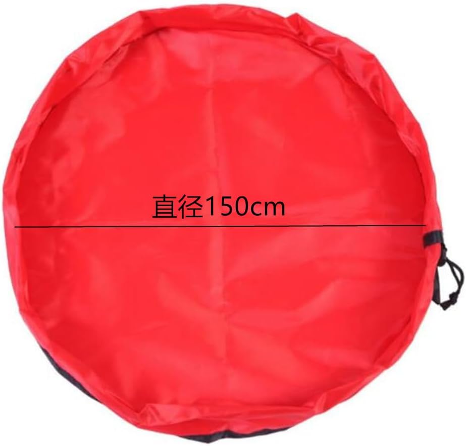 Samcos Toy Storage Bag, Children's Play Mat, Large Capacity, 59.1 inches (150 cm), Diameter 59.1 inches (150 cm), Foldable Baby Toy Storage Bag, Easy Cleanup, For Storage (Red)