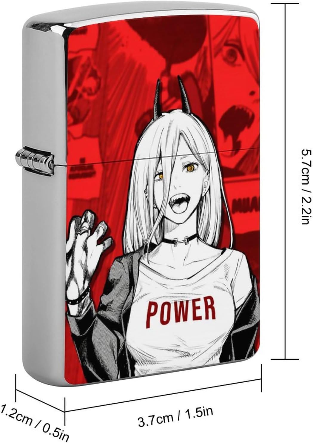 Zippo Lighter, Lighter Case, Outer Case, Chainsawman Anime Pattern, Surroundings, MoE Goods, Stylish, [Rust Proof, Aviation Metal Material, Abrasion-Resistant], Outer Protective Shell, Metal