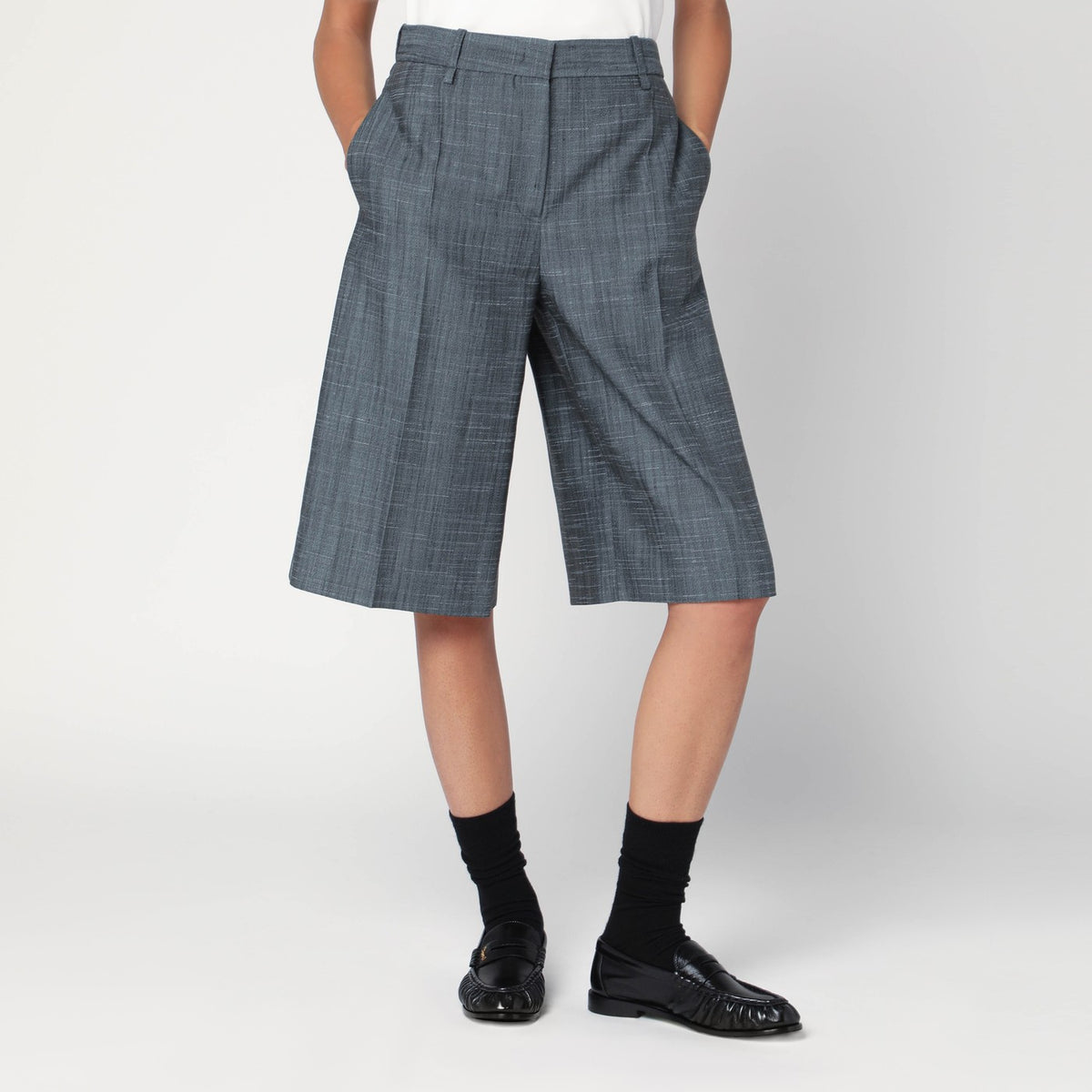 Jil Jil Sander Bermuda In Lana Dark Sky - Image 2