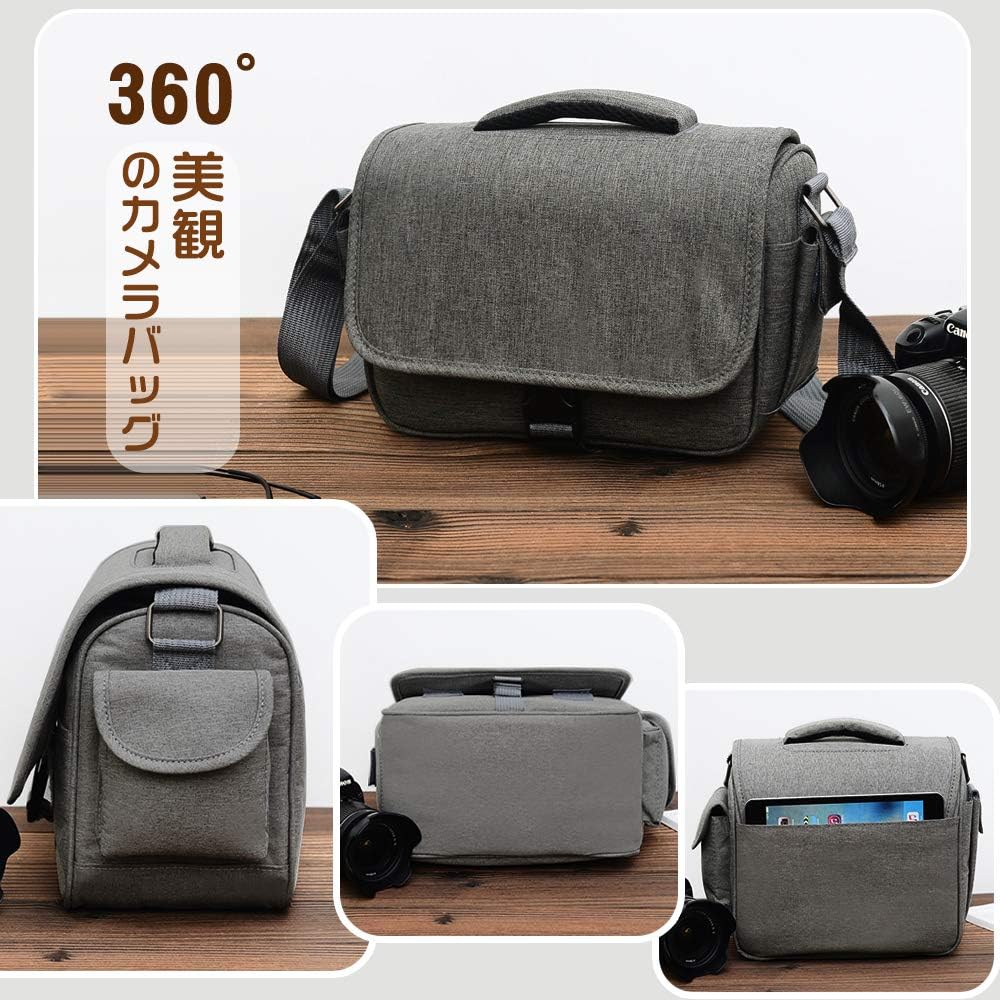 Qomolm Camera Case, SLR Camera Bag, Digital Camera Bag, Shoulder Bag, Waterproof, Water Repellent, For Nikon, Canon, Sony, Samsung, Etc., 2-Way, Multi-functional, Large Capacity, Unisex Camera Jacket,