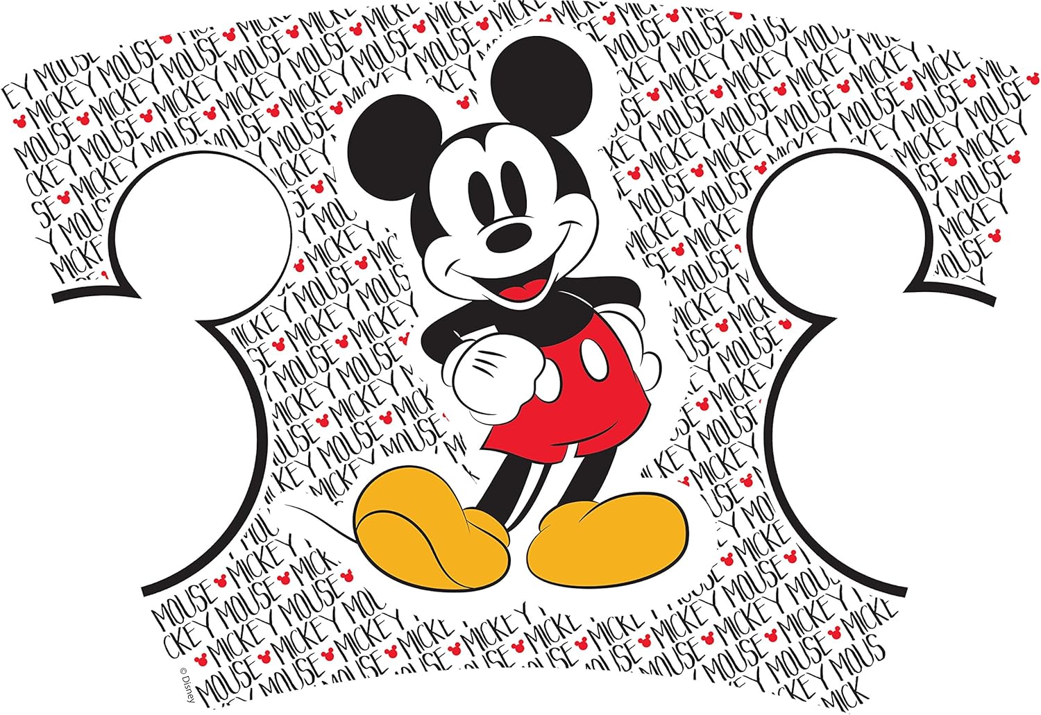 Tervis Disney - Vaso con estampado de nombre de Mickey Mouse con envoltura y tapa roja, 24 onzas, transparente, 1 unidad (paquete de 1)
