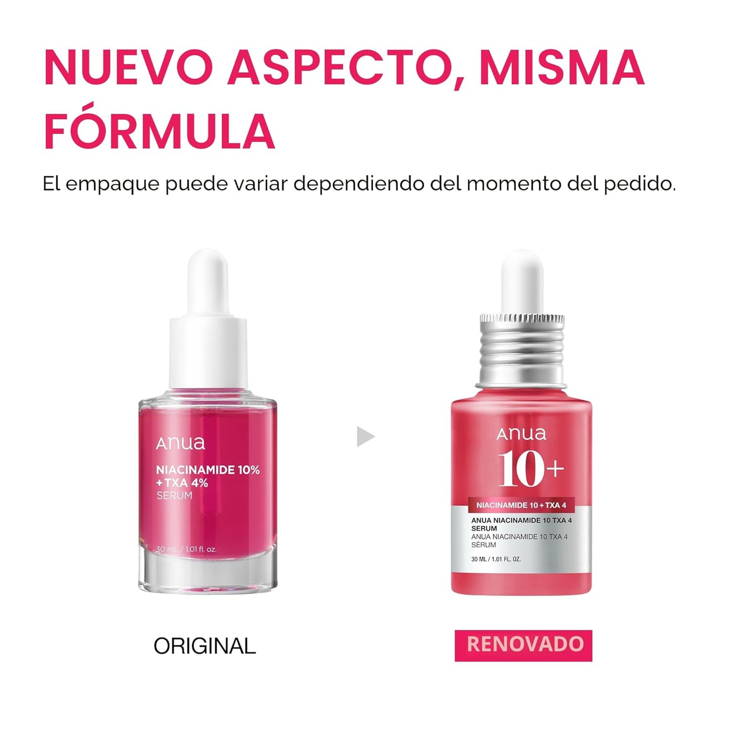 ANUA Suero de Niacinamida 10 + TXA 4, Ácido Hialurónico, Ácido Tranexámico, Suero Facial Para Piel de Vidrio, Suero de Retorno al Brillo, Cuidado de Manchas Oscuras, Cuidado de la Piel Postnatal