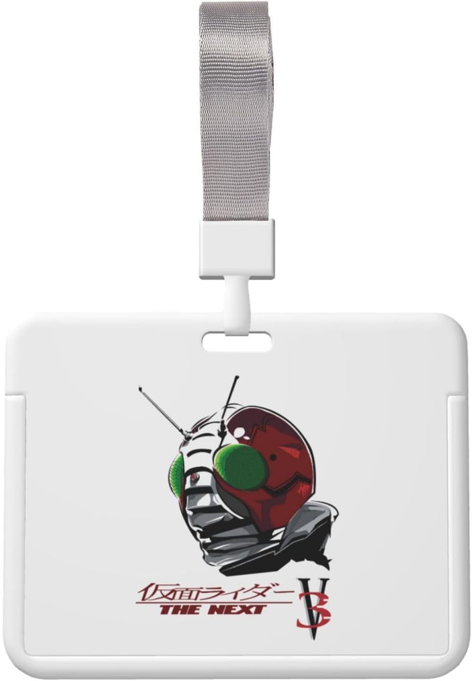 パスケース 横型 仮面ライダーv3 ネームホルダー Idカードケース 胸ポid バッジホルダー Idカードホルダー 名札 ストラップ付き 首掛け 薄型 紛失防止 メンズ レディース 軽量 ビジネス 10*8cm