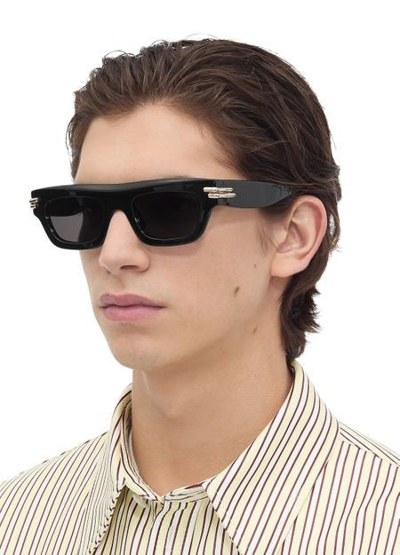 BOTTEGA VENETA Mitre Rectangular recycled acetate sunglasses - Image 2