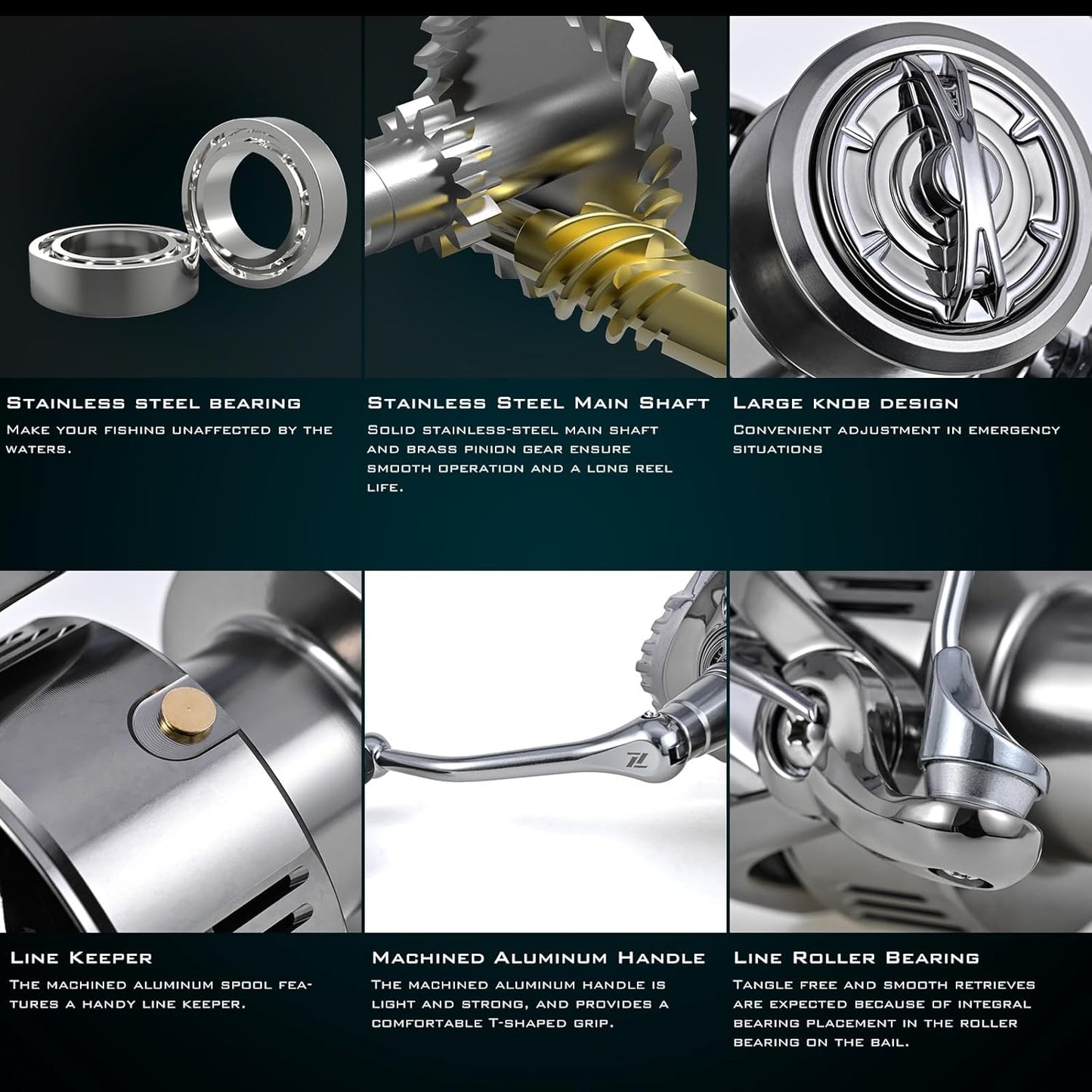 Fishing Reel,13+1 Bearing Fishing Reel Smooth and Powerful Spinning Reel for Saltwater Freshwater