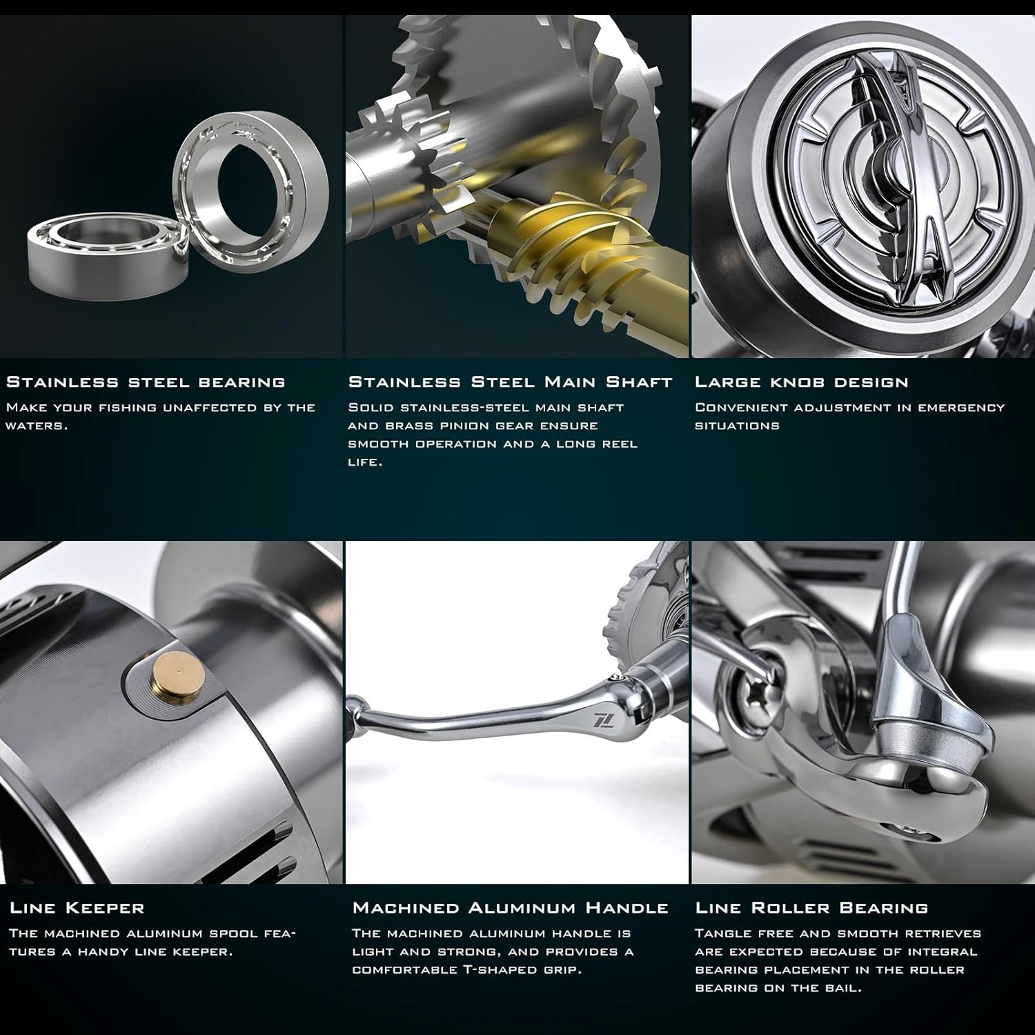 Fishing Reel,13+1 Bearing Fishing Reel Smooth and Powerful Spinning Reel for Saltwater Freshwater