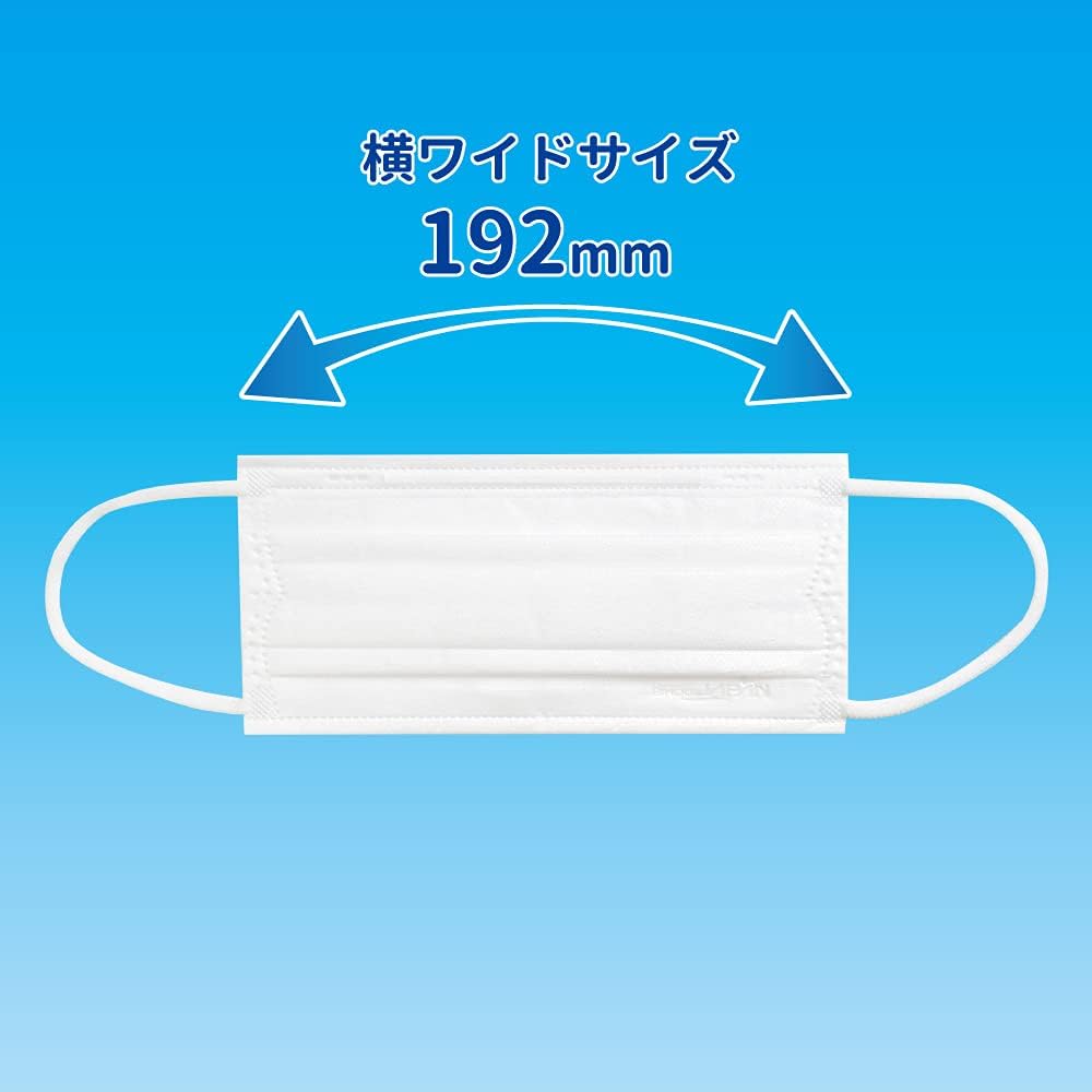 Biho Mask, Safe Made in Japan, Disposable Non-woven Mask, Loose Size, Flat Rubber and Soft Fabric that Does Not Hurt Your Ears, Lightweight to Wear, Pollen, Viruses, Splash Prevention, Wide Horizontal