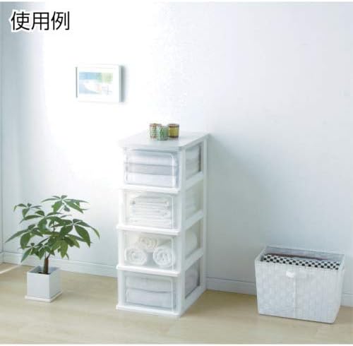 Iris Ohyama WTS-303 Chest, 3 Tiers, Ready to Use, Wooden Top Plate, Made in Japan, Width 12.8 x Depth 16.1 x Height 24.4 inches (32.4 x 41 x 62 cm), White, Plastic, No Assembly Required