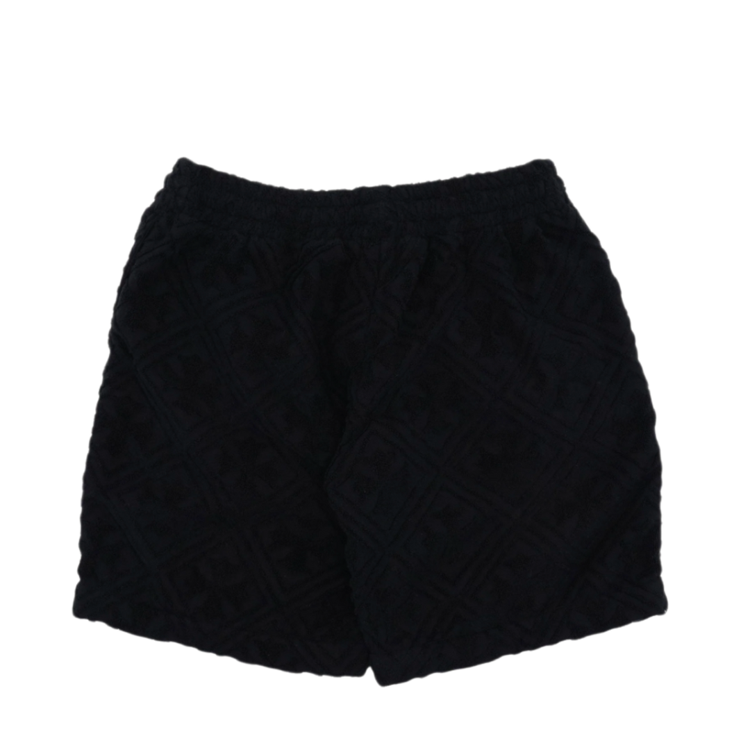 CHROME HEARTS 'TERRY CLOTH' BLACK TOWEL SHORTS