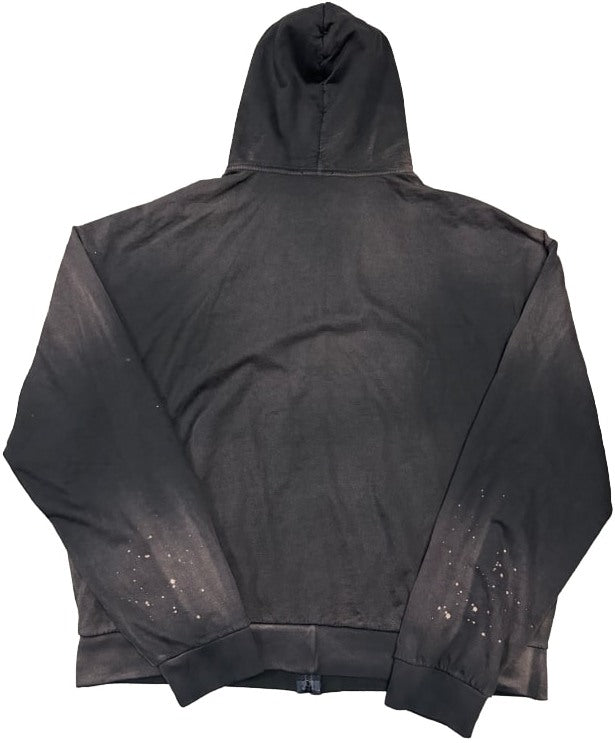 BOSSI 'MOHAWK BLUE SKULL' RHINESTONE ZIP-UP HOODIE