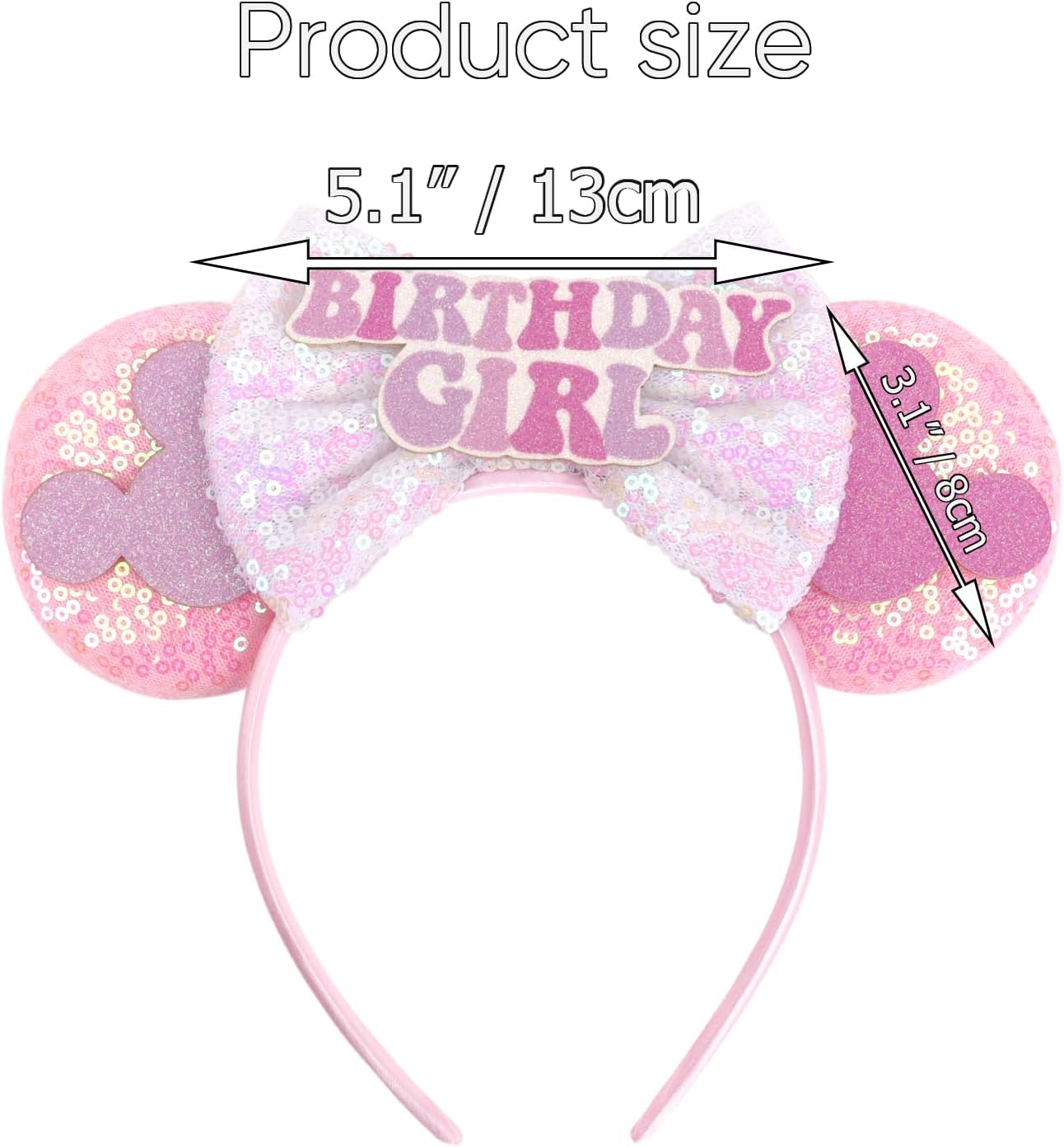 DRESHOW Mouse Ears Bow Sequins Party Decoration Cosplay Costume for Girls and Women