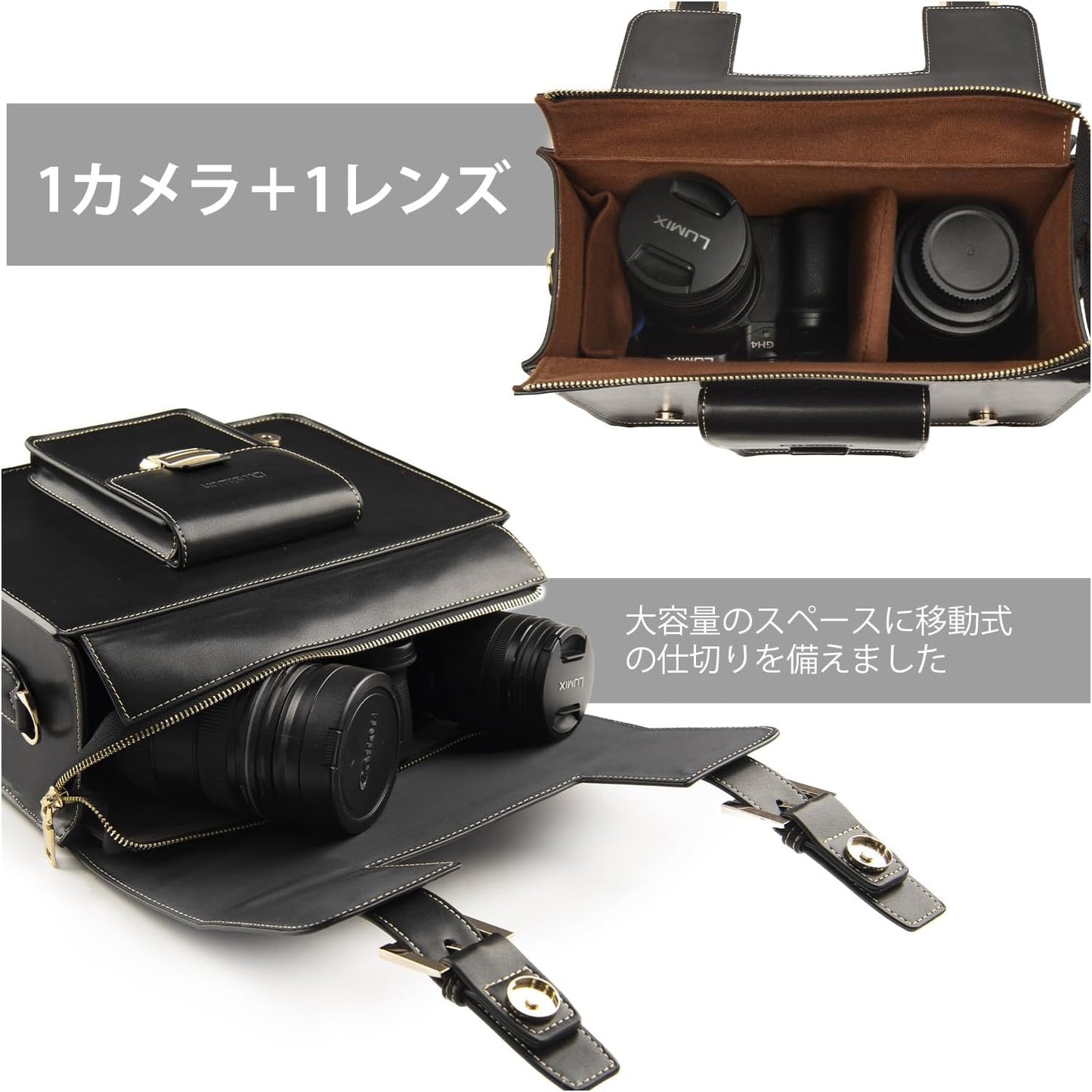 Cwatcun Camera Bag Backpack British Style SLR Camera Bag Travel Photography Bag Canon, Nikon, Sony, Fuji DSLR / Mirrorless Camera, Lens and Accessories (Black, S), black, Chinese