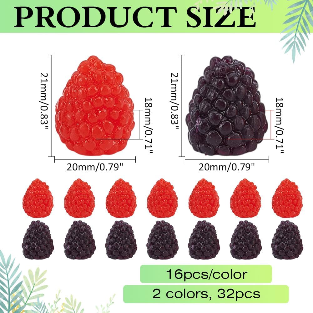 32pcs Food Sample Artificial Raspberry Simulation Fruit Blackberry Model Fake Plant Sample Fruit Fruit Fruit Fruit Fruit Fruit Food Model Photo Props