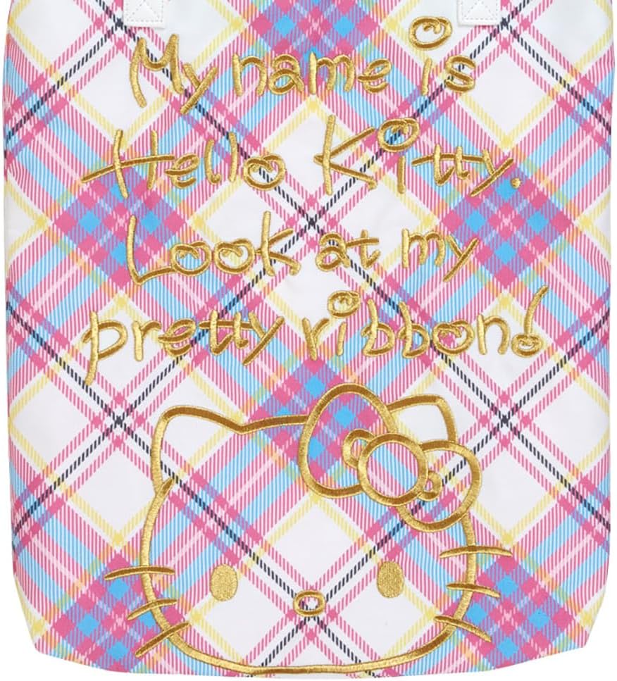 Sanrio 364657 Sanrio Hello Kitty Dress Tan Design Series Tote Bag Kitty Hello Kitty 15.0 x 13.8 x 2.0 inches (38 x 35 x 5 cm), Character