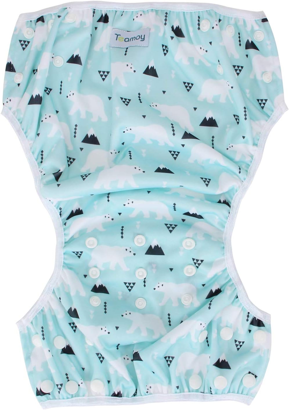 Teamoy 2 Piece Water Play Pants, Set of 2, 0-3 Years Old, Adjustable Size with Buttons, Waterproof Outer Layer, Polyester Mesh Inner Layer, Diaper Cover, Swimming Class, Parks, Beaches, Pools (Animal